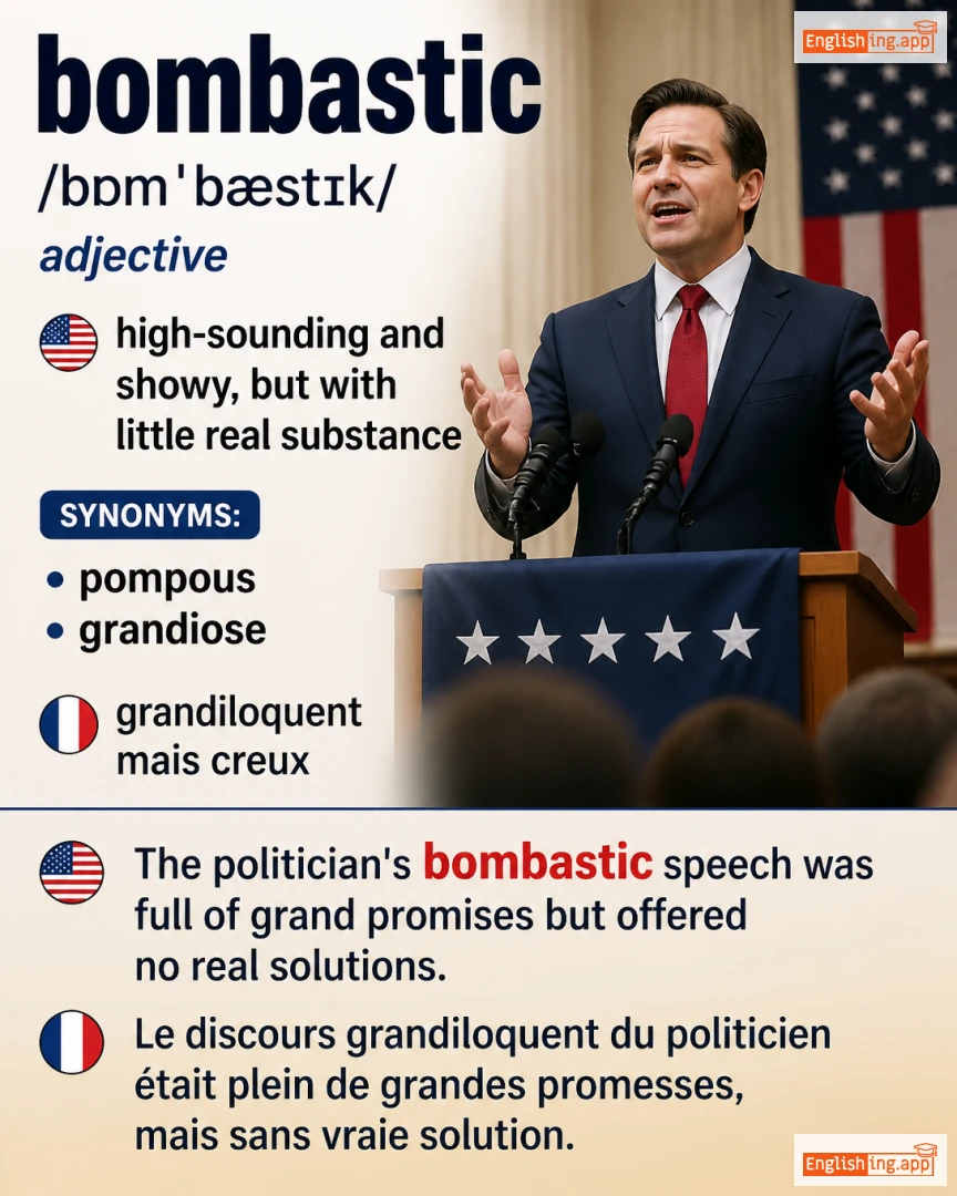 Bombastic: English vocabulary meaning and example
