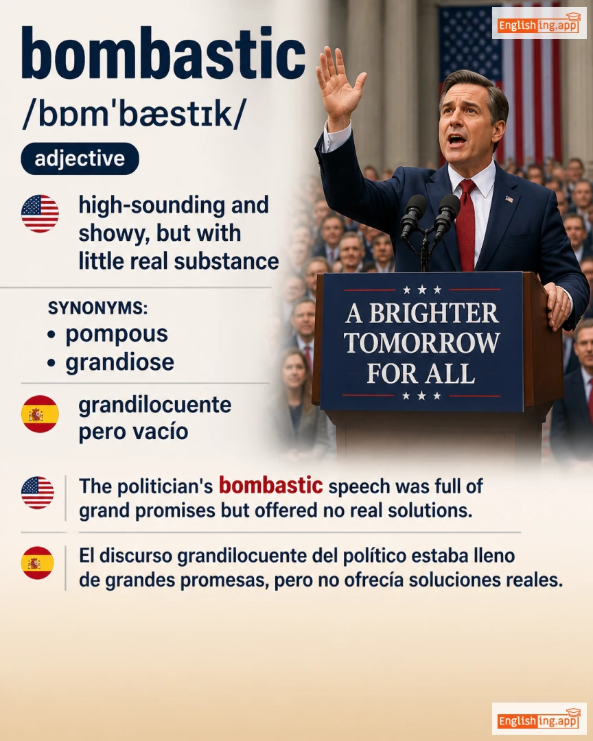Bombastic: English vocabulary meaning and example