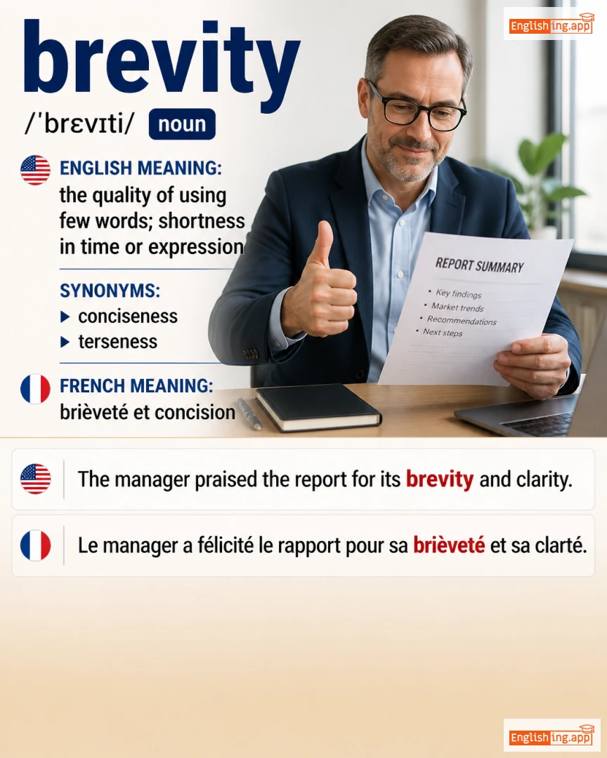 Brevity: English vocabulary meaning and example