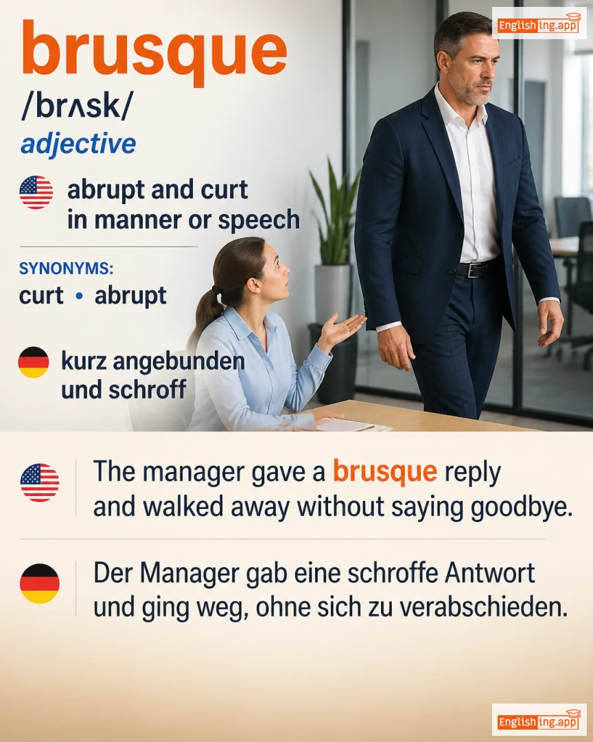 Brusque: English vocabulary meaning and example