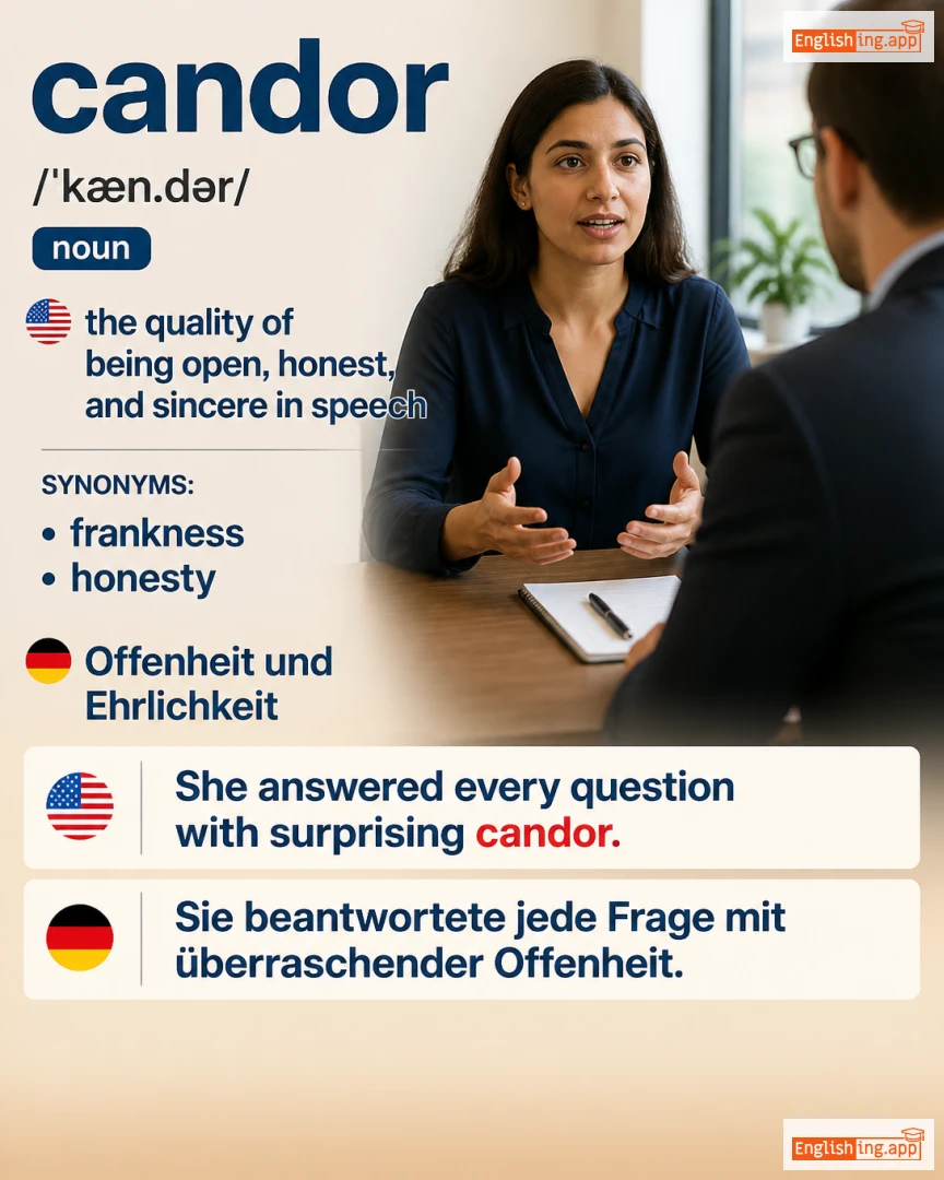Candor: English vocabulary meaning and example