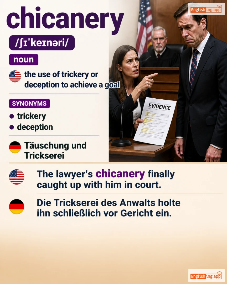 Chicanery: English vocabulary meaning and example