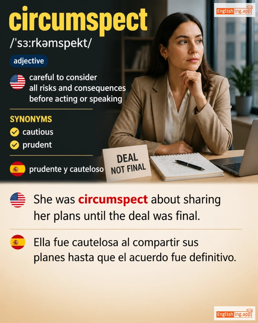 Circumspect: English vocabulary meaning and example