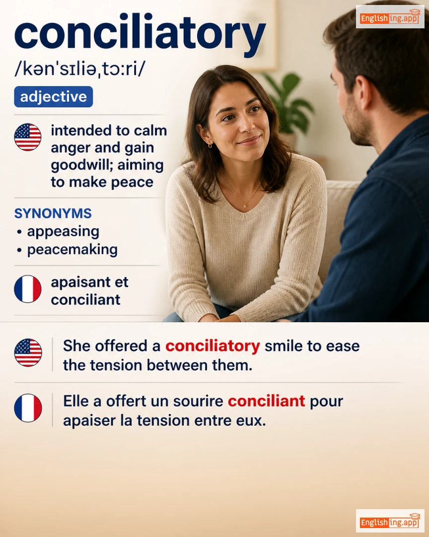 Conciliatory: English vocabulary meaning and example