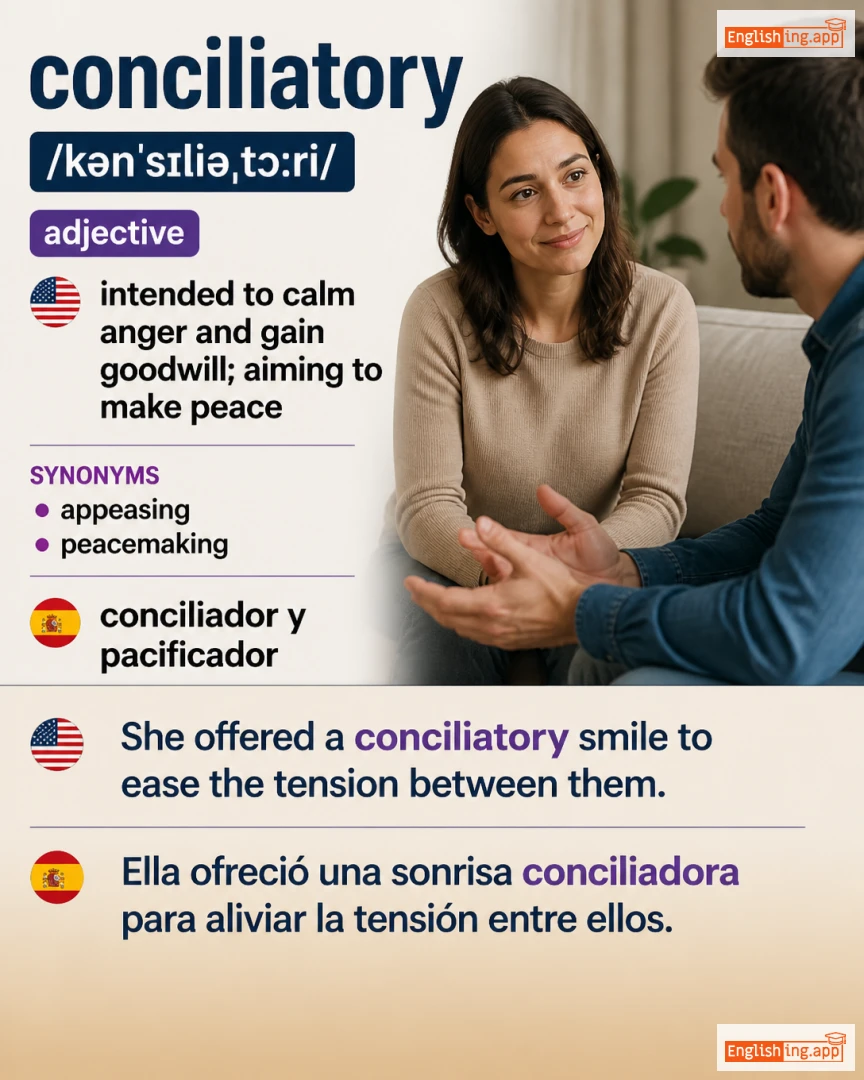 Conciliatory: English vocabulary meaning and example