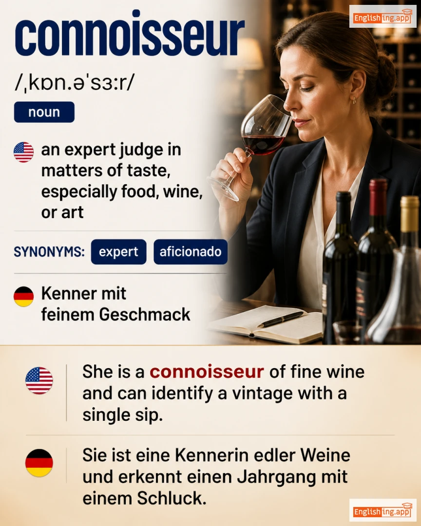 Connoisseur: English vocabulary meaning and example