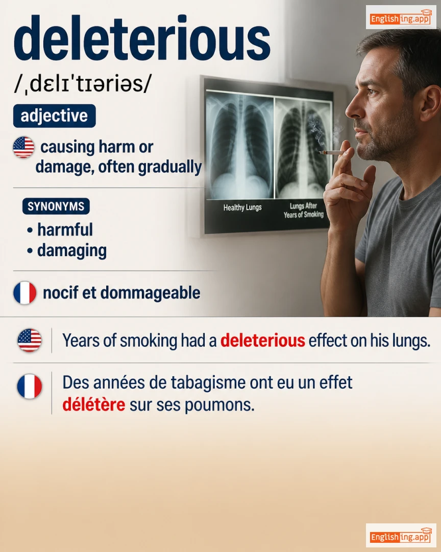 Deleterious: English vocabulary meaning and example