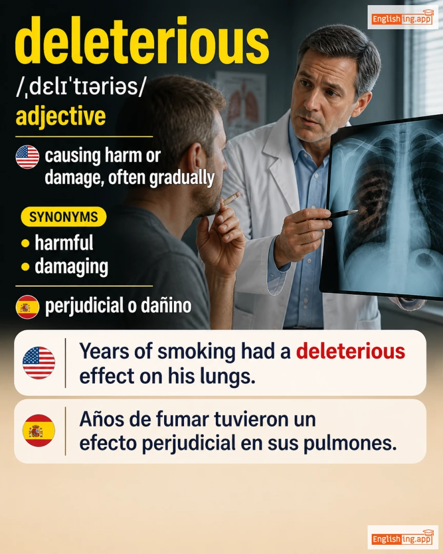 Deleterious: English vocabulary meaning and example