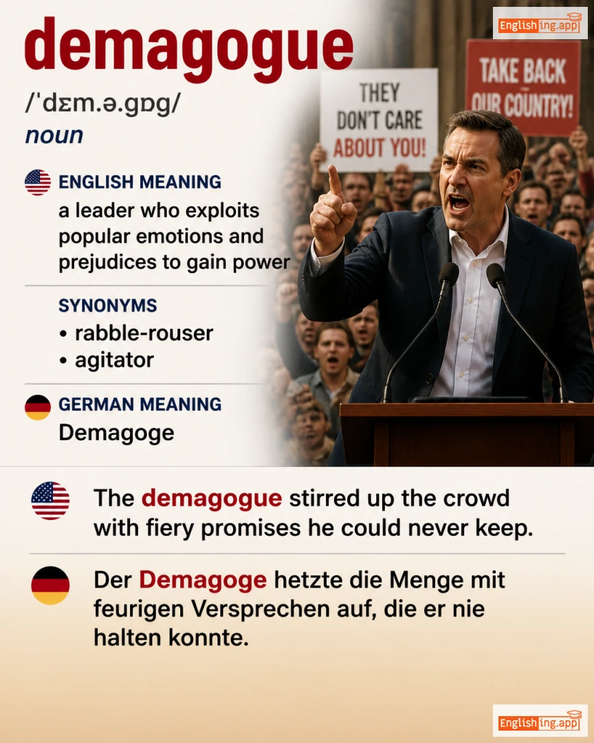 Demagogue: English vocabulary meaning and example