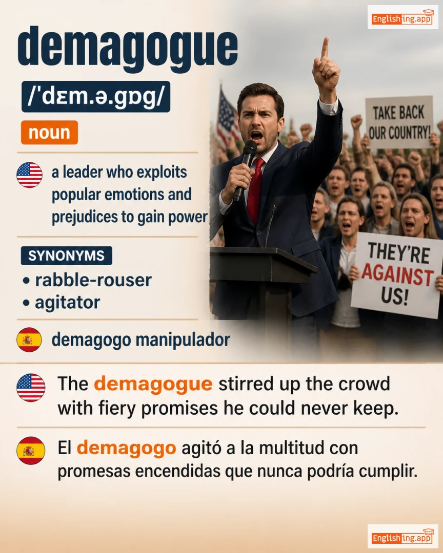 Demagogue: English vocabulary meaning and example