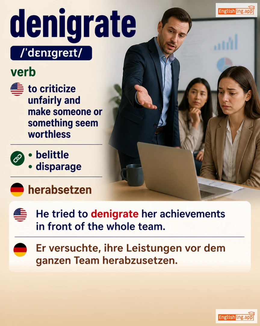 Denigrate: English vocabulary meaning and example