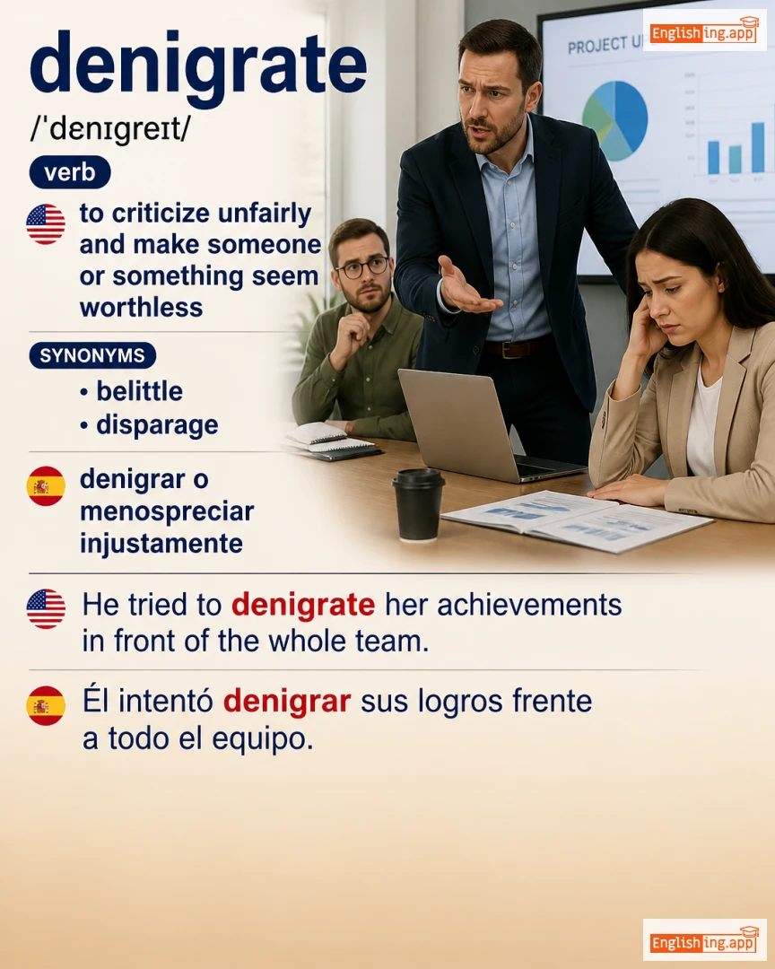 Denigrate: English vocabulary meaning and example