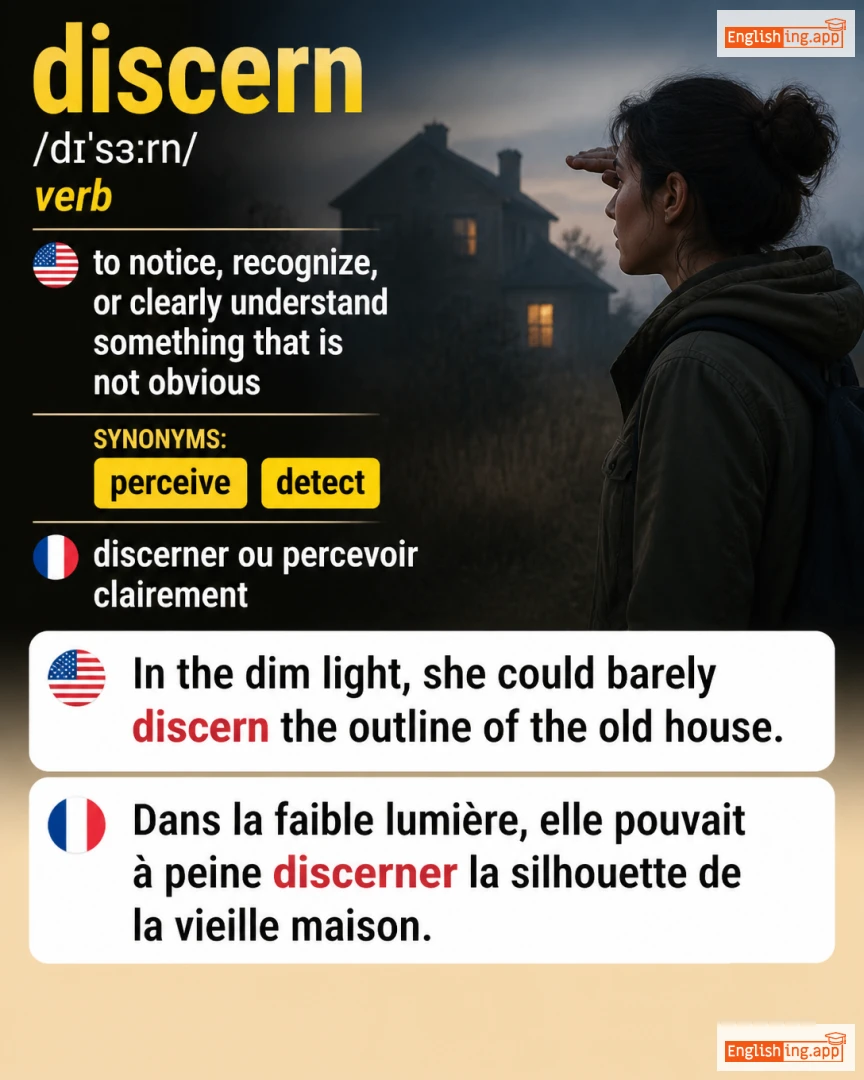 Discern: English vocabulary meaning and example