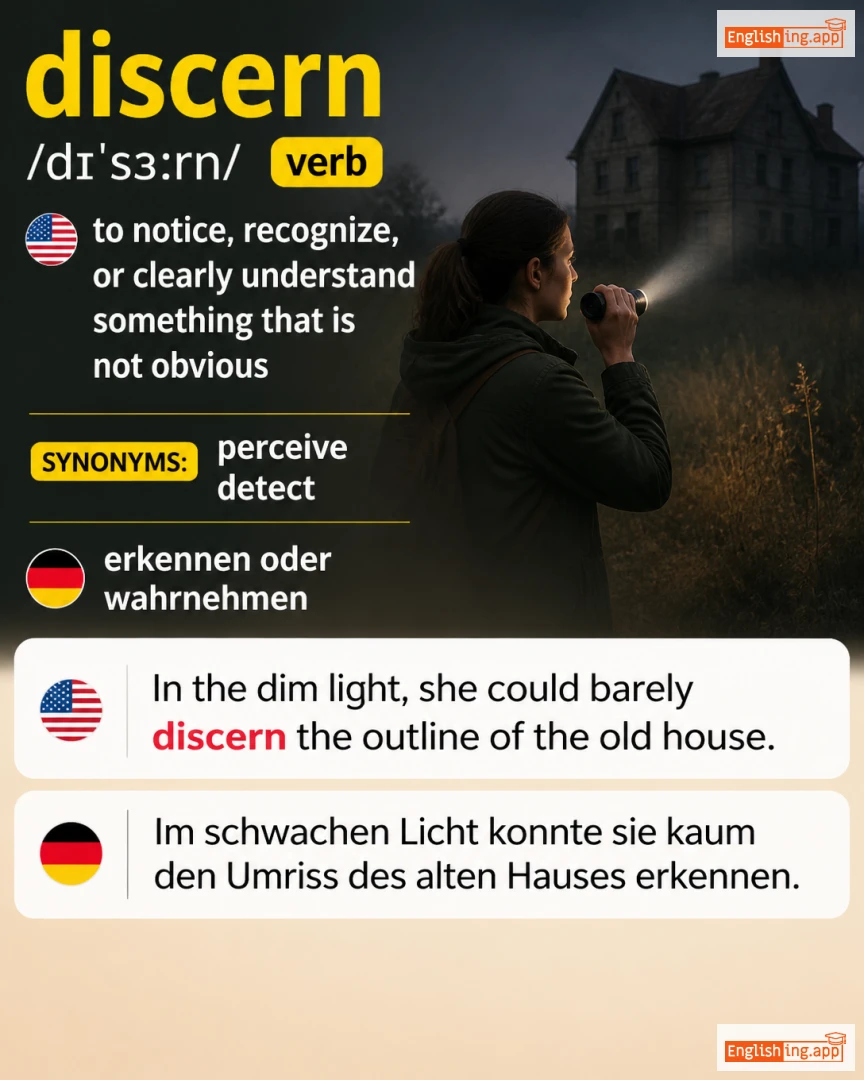 Discern: English vocabulary meaning and example