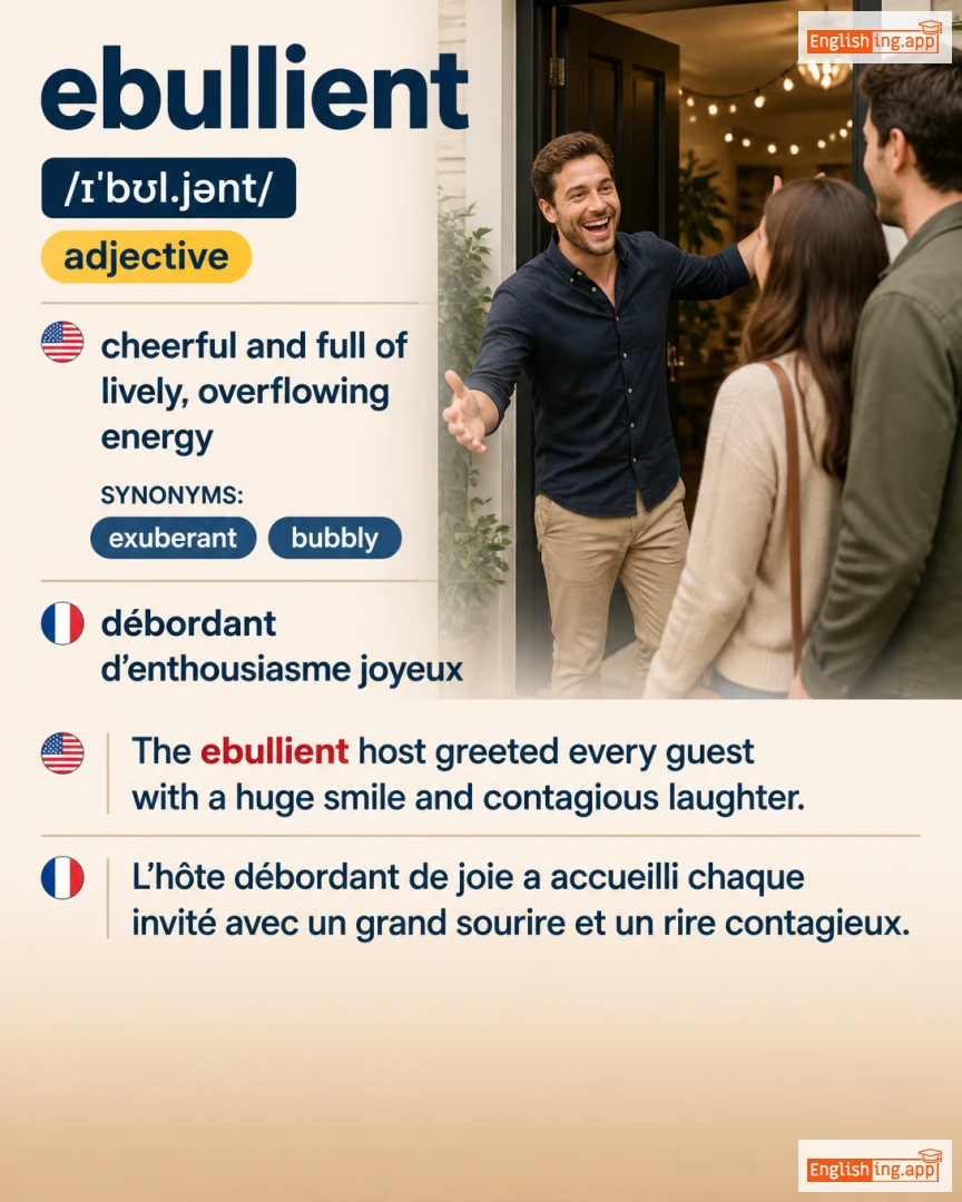 Ebullient: English vocabulary meaning and example