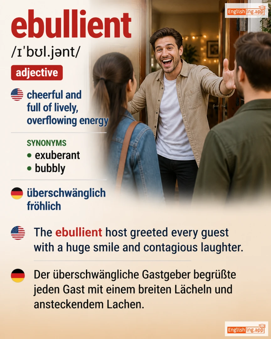 Ebullient: English vocabulary meaning and example