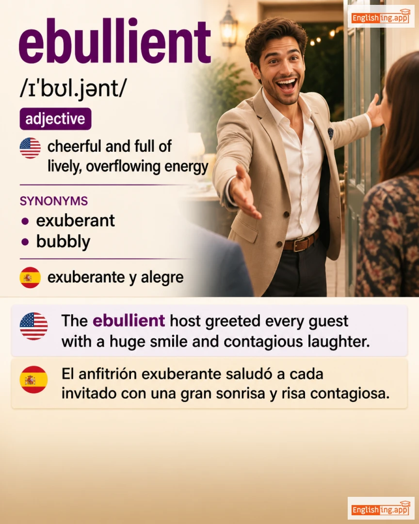 Ebullient: English vocabulary meaning and example