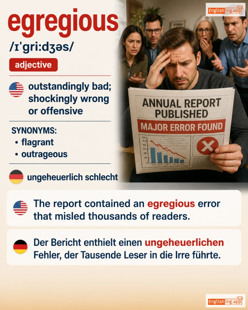 Egregious: English vocabulary meaning and example