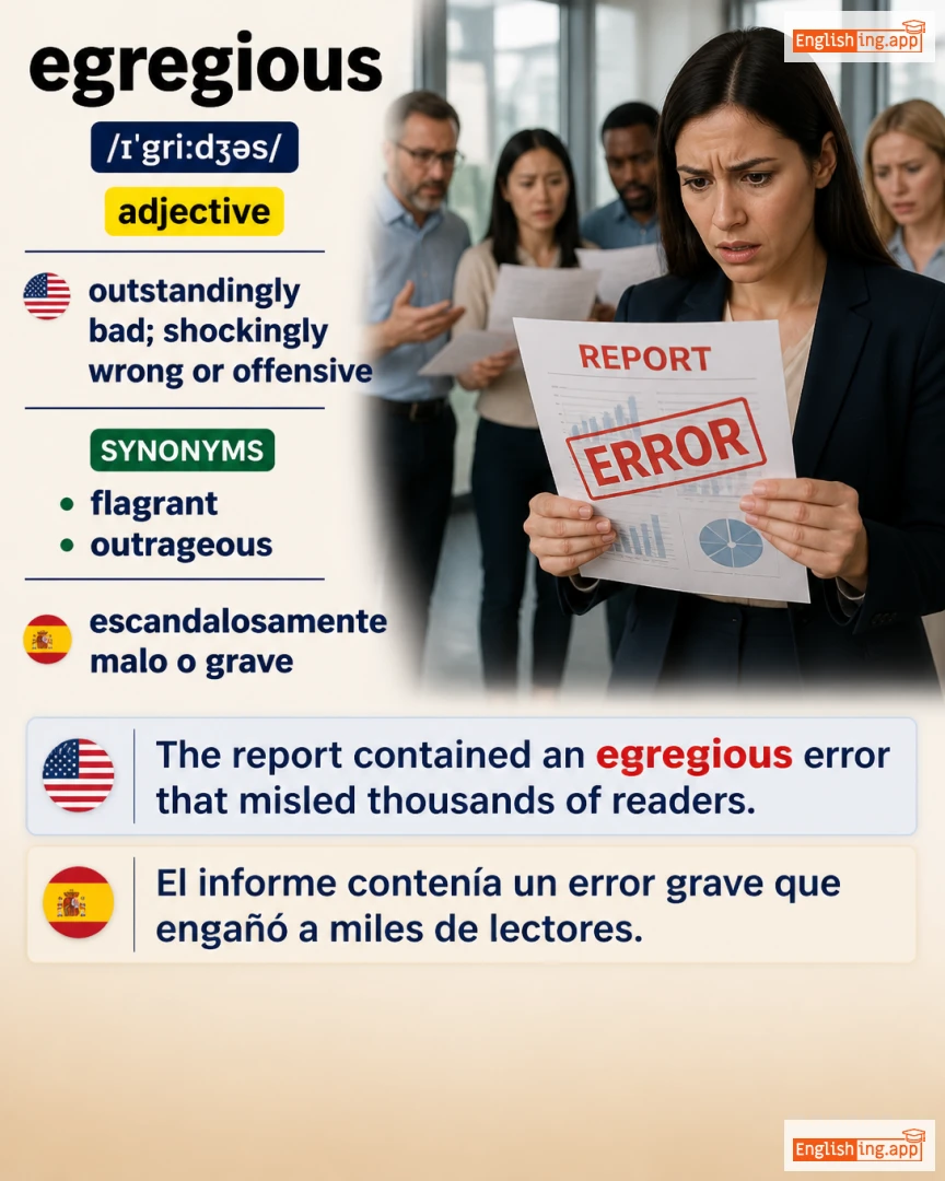 Egregious: English vocabulary meaning and example