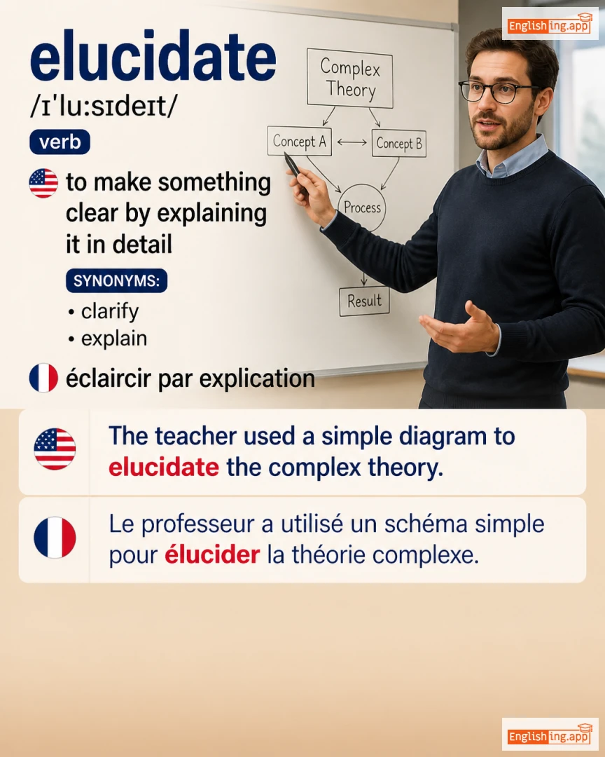 Elucidate: English vocabulary meaning and example