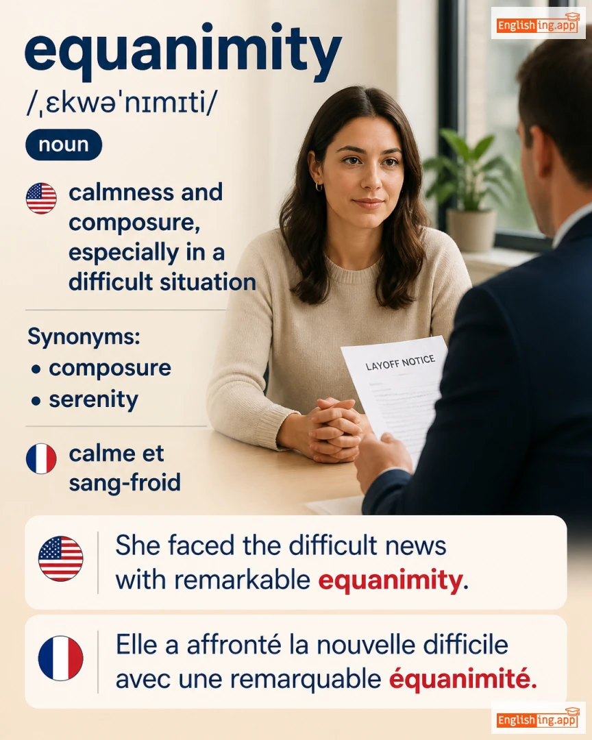 Equanimity: English vocabulary meaning and example