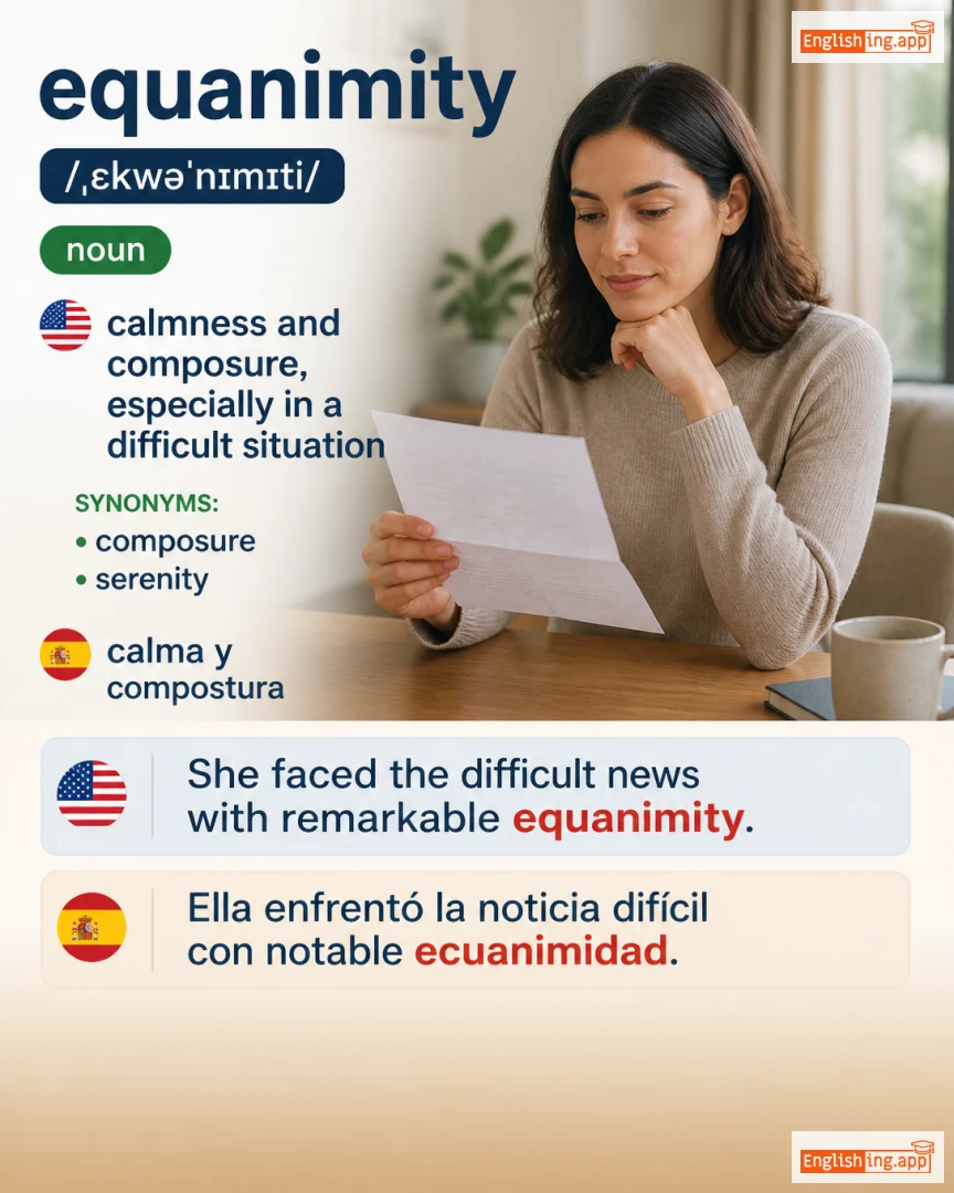 Equanimity: English vocabulary meaning and example