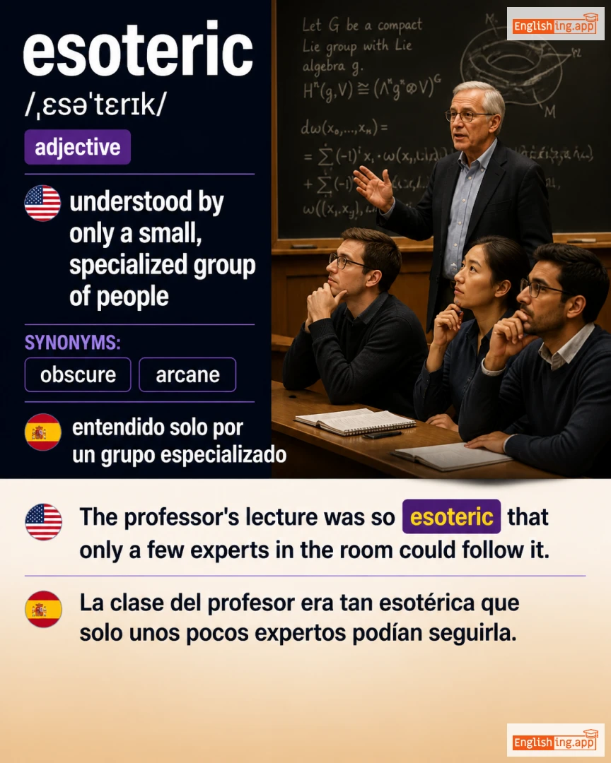Esoteric: English vocabulary meaning and example