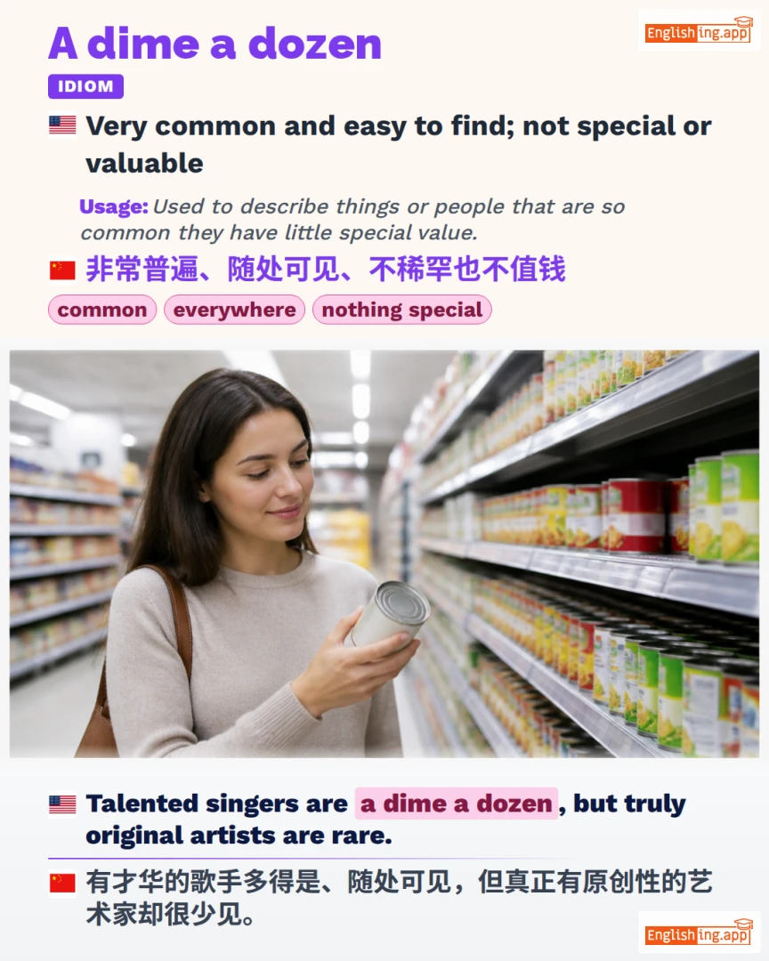 A Dime A Dozen: English expression meaning and example