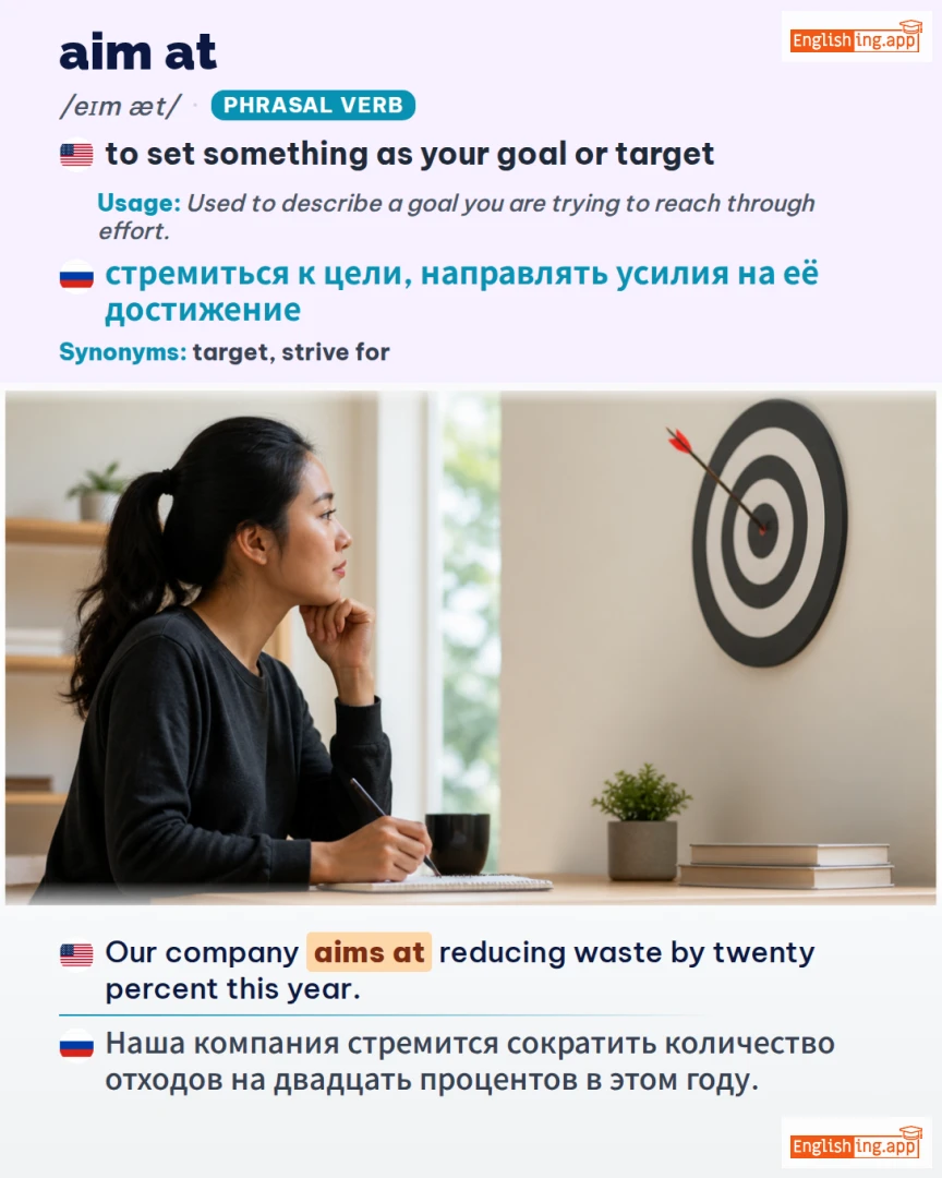 Aim At: English expression meaning and example