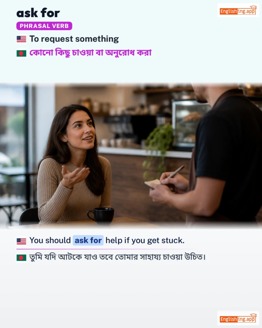Ask For: English expression meaning and example
