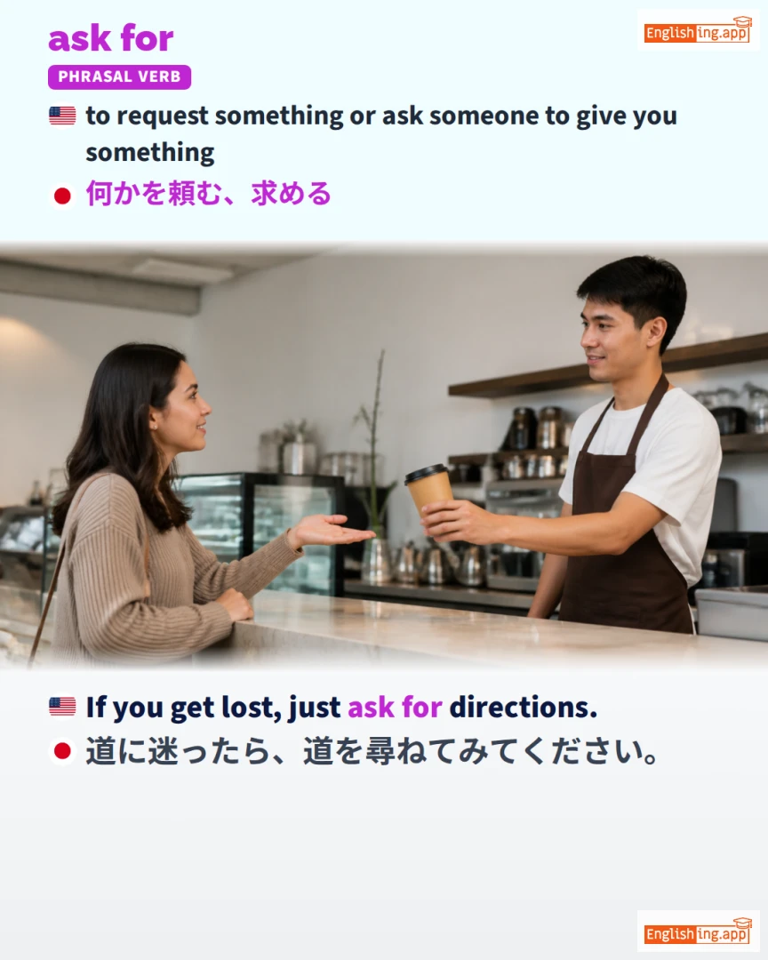 Ask For: English expression meaning and example