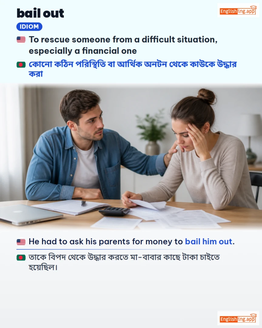 Bail Out: English expression meaning and example