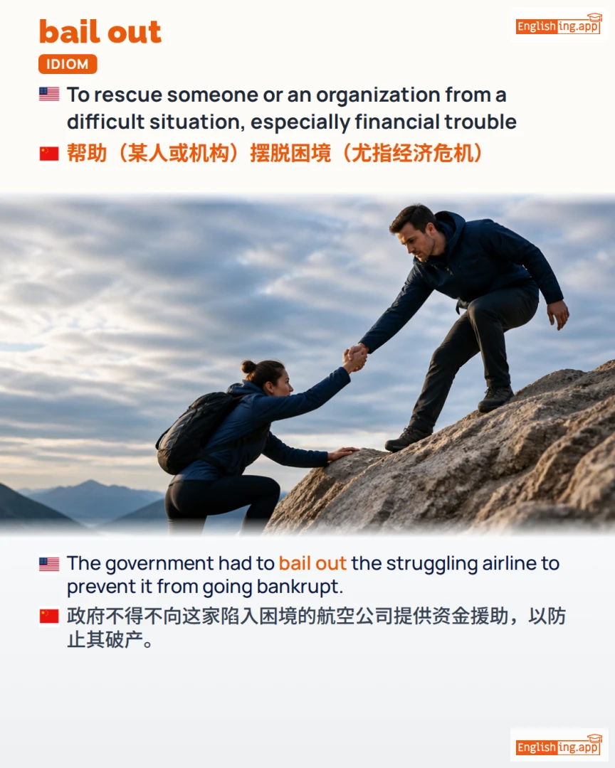 Bail Out: English expression meaning and example