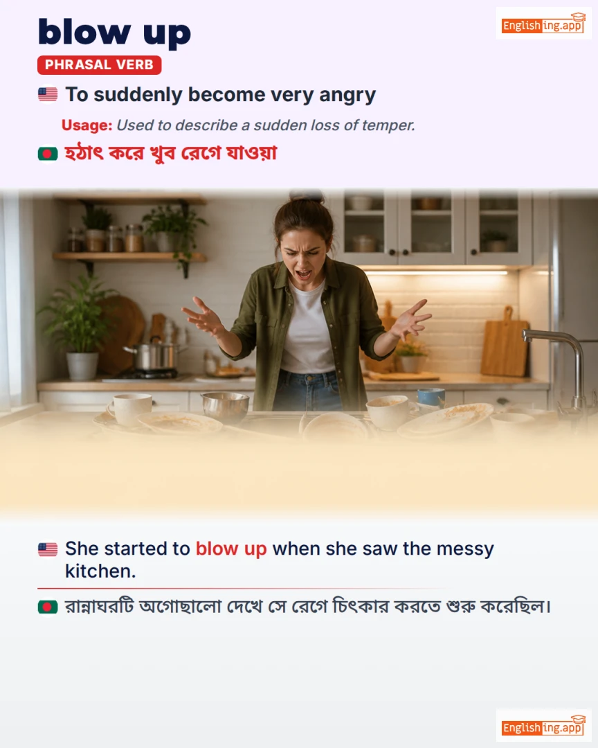 Blow Up: English expression meaning and example
