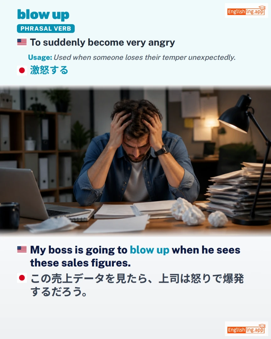 Blow Up: English expression meaning and example