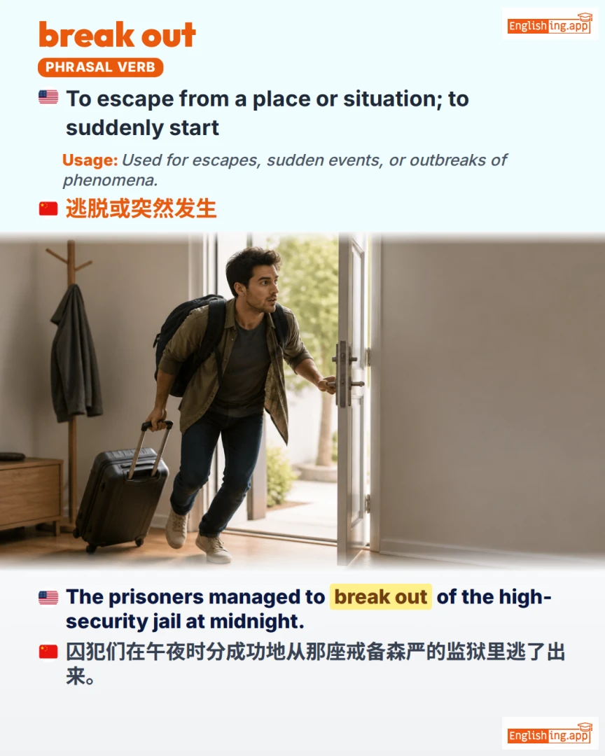 Break Out: English expression meaning and example