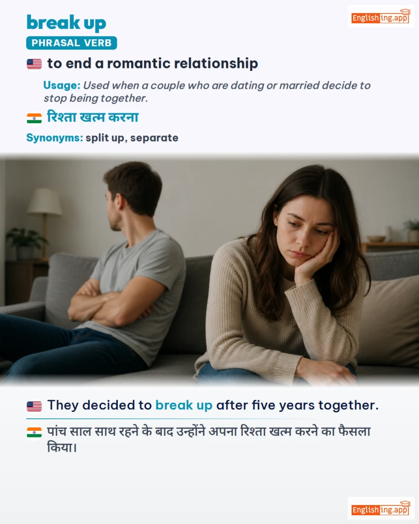 Break Up: English expression meaning and example