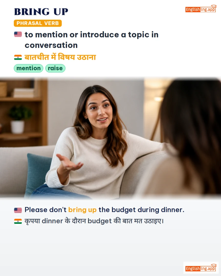 Bring Up: English expression meaning and example