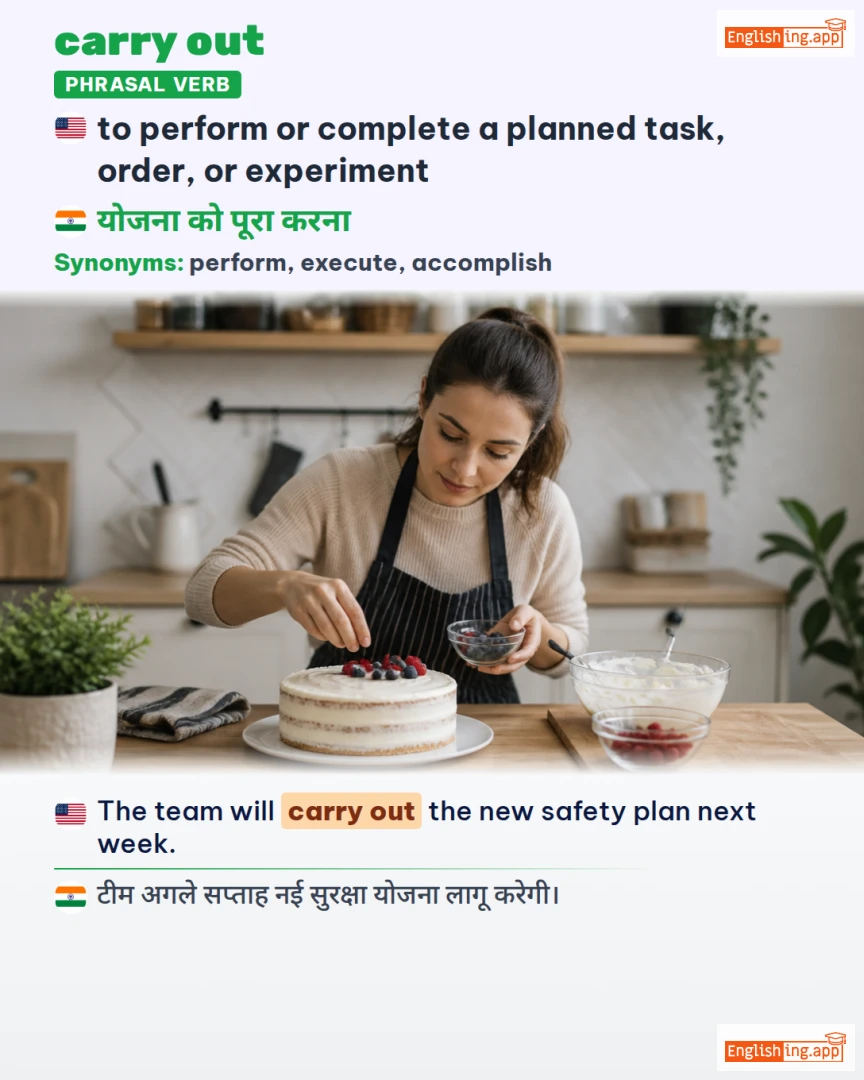 Carry Out: English expression meaning and example