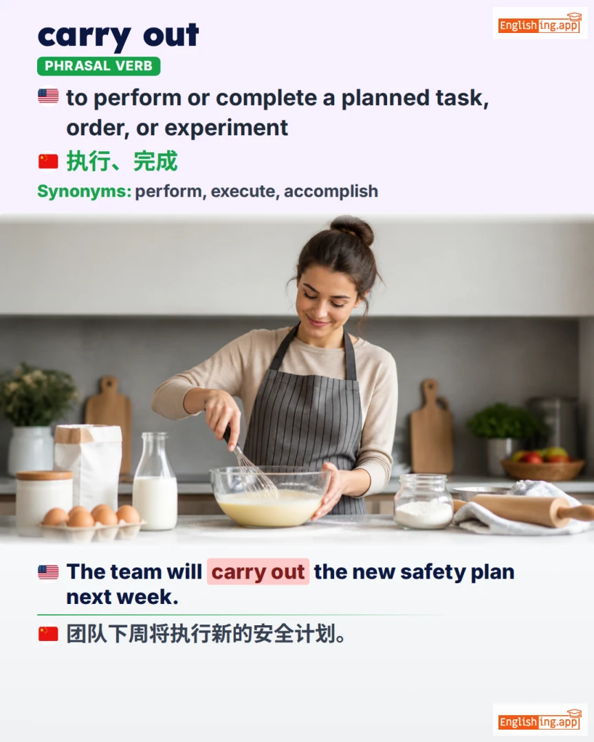 Carry Out: English expression meaning and example