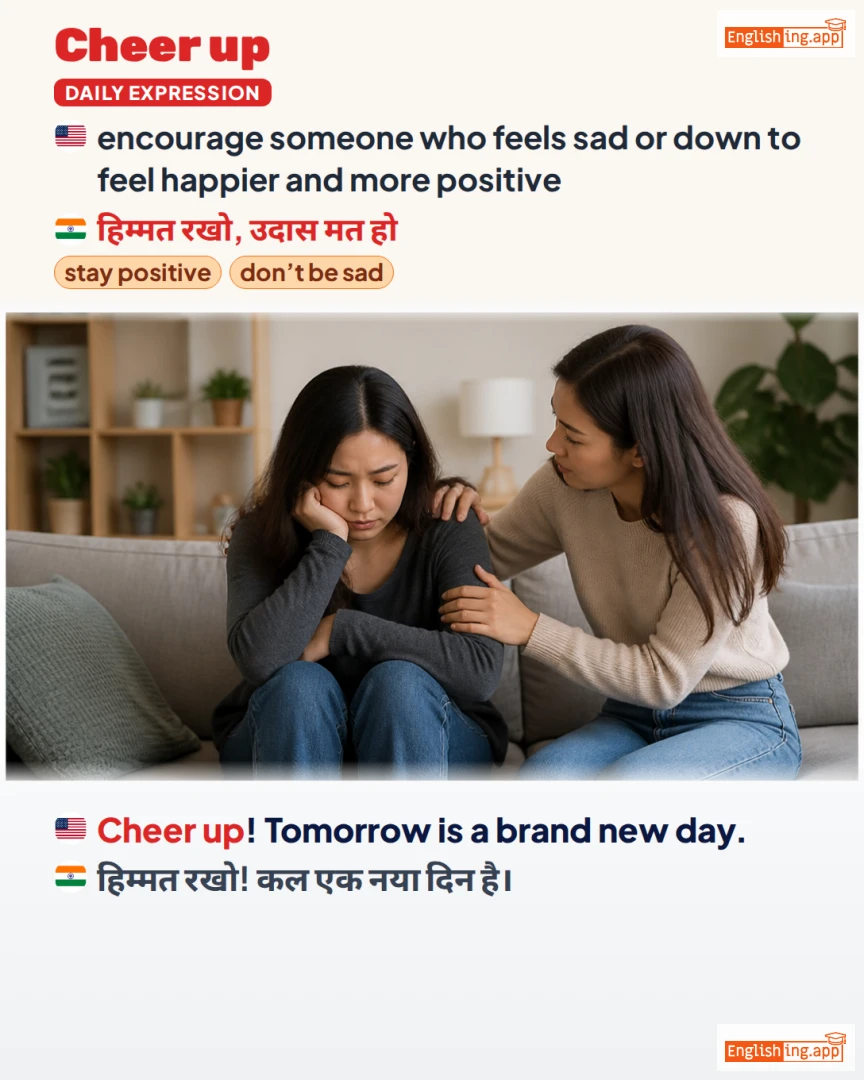 Cheer Up: English expression meaning and example