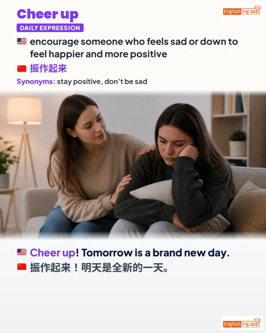 Cheer Up: English expression meaning and example