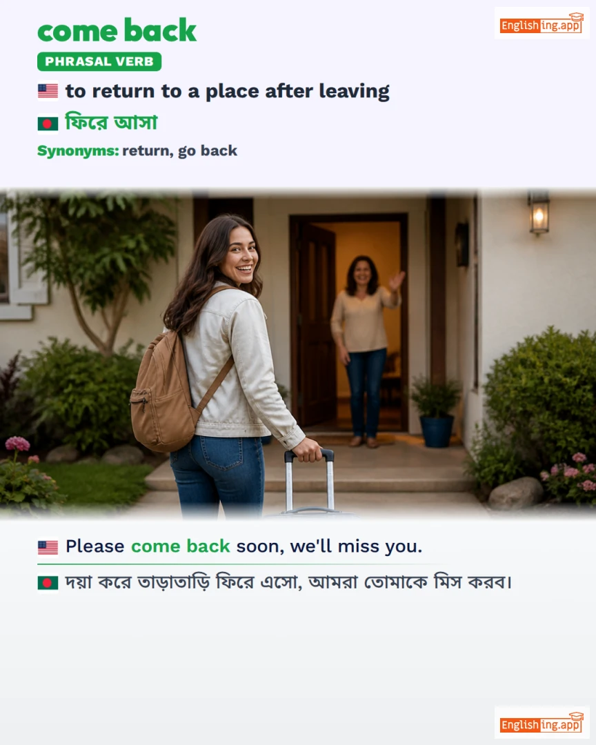 Come Back: English expression meaning and example