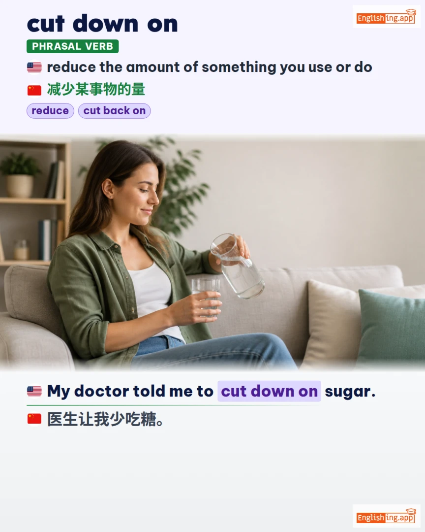 Cut Down On: English expression meaning and example
