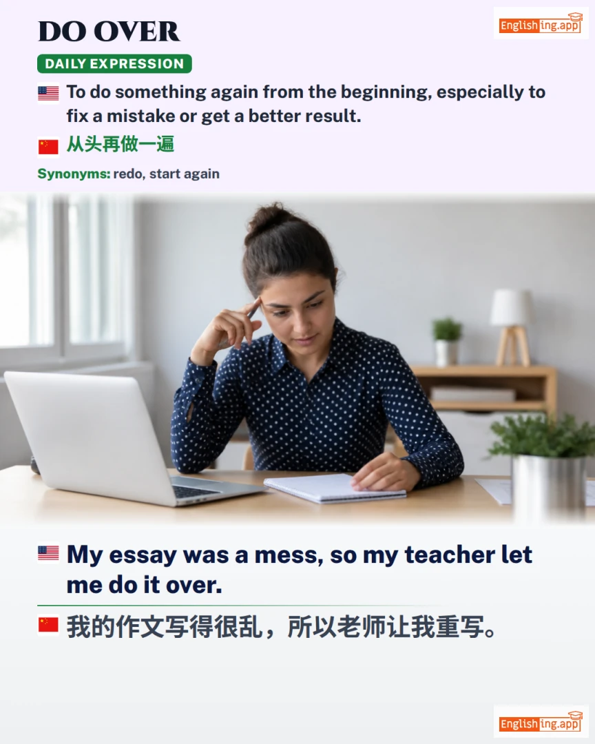 Do Over: English expression meaning and example