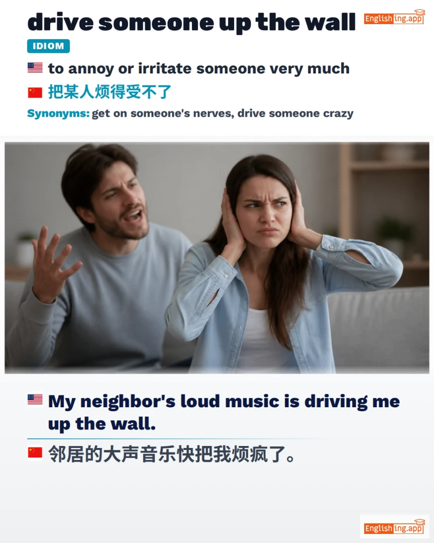 Drive Someone Up The Wall: English expression meaning and example