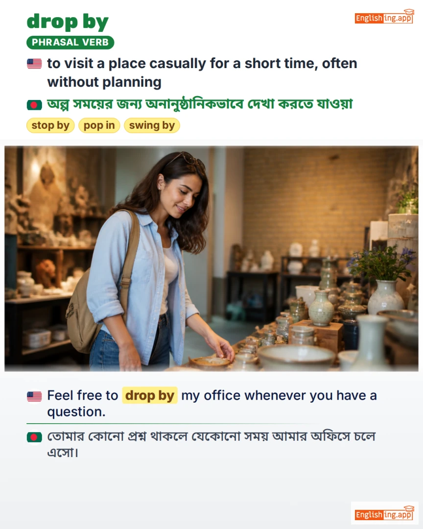 Drop By: English expression meaning and example