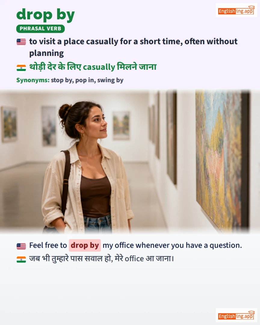 Drop By: English expression meaning and example