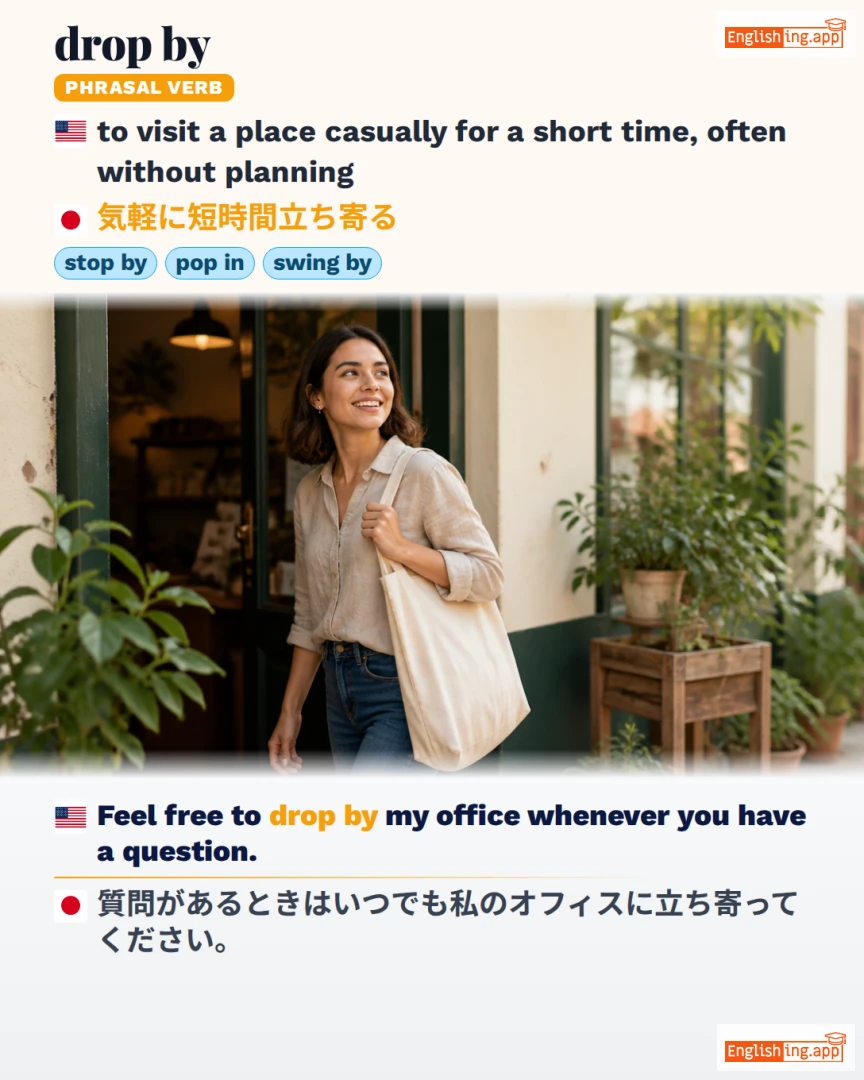 Drop By: English expression meaning and example