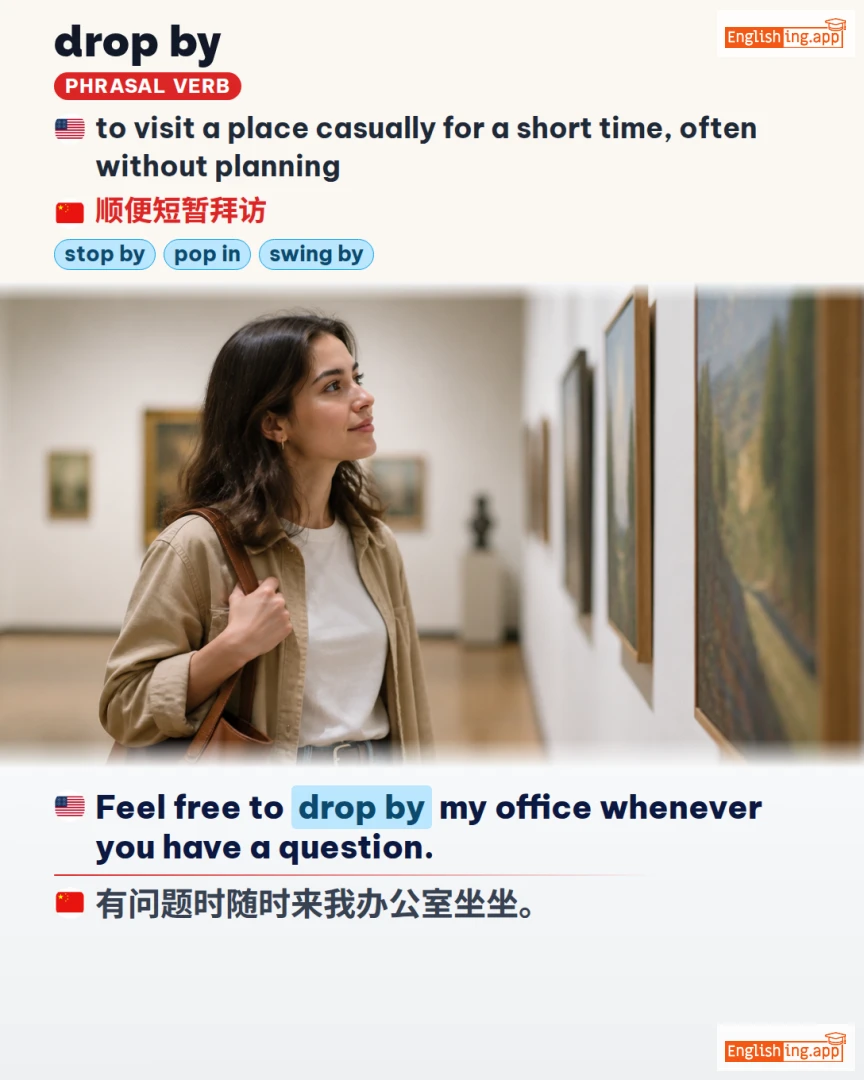 Drop By: English expression meaning and example